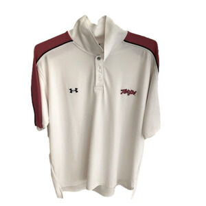 🌿Maryland Terps Under Armour Men’s Polo Short-Sleeved Shirt Red/White, size L🌿